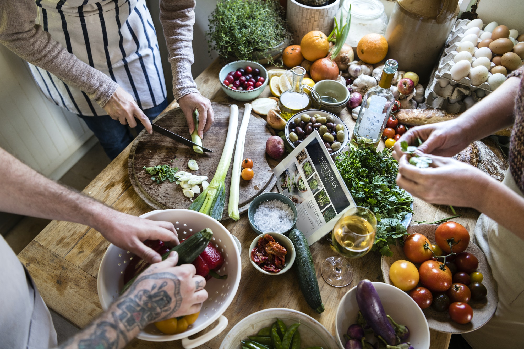 Person cooking a healthy meal