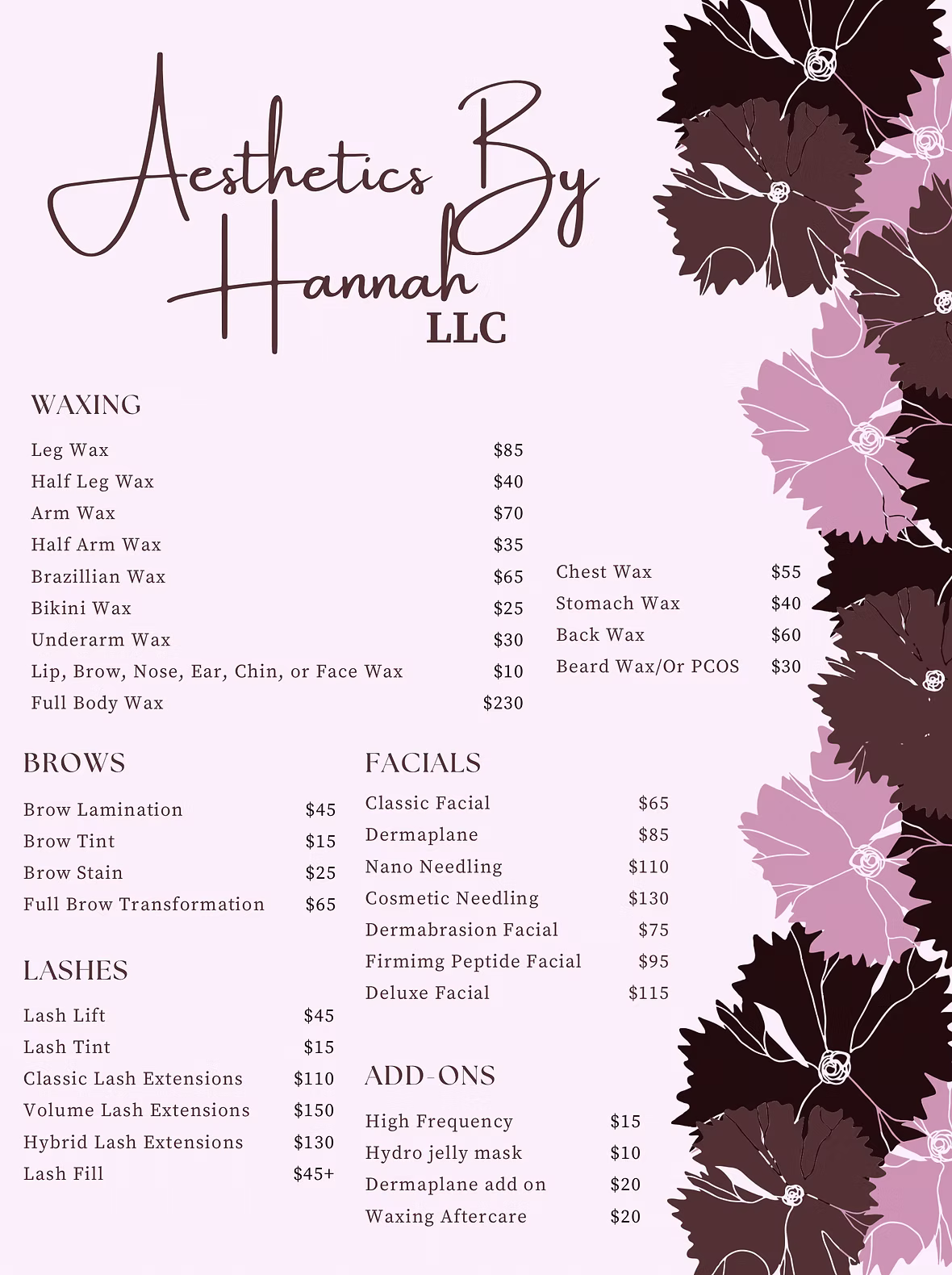 Hannah's Service Offerings